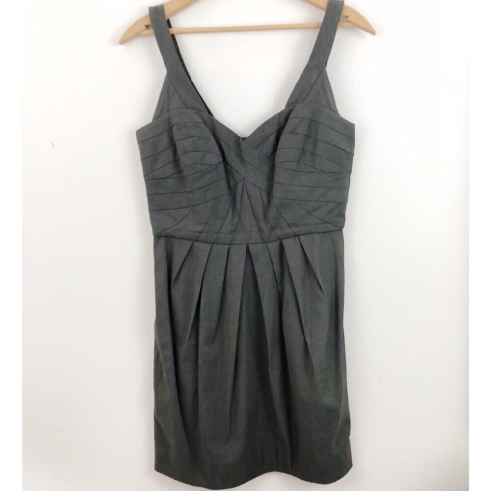 BCBGeneration Gray Sweetheart Neckline Dress Bodycon Office Club